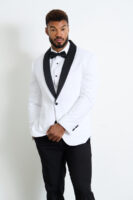 White Tuxedo with Black Lapels