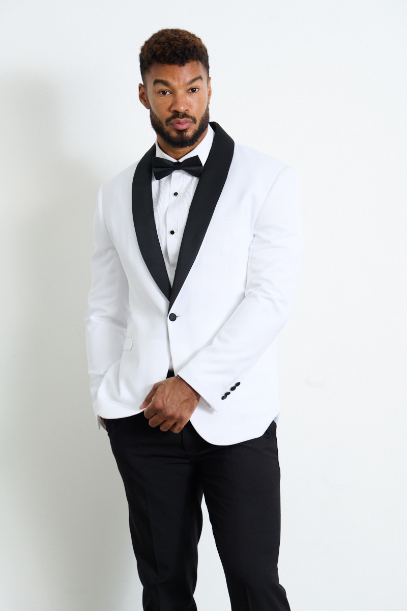 White Tuxedo with Black Lapels