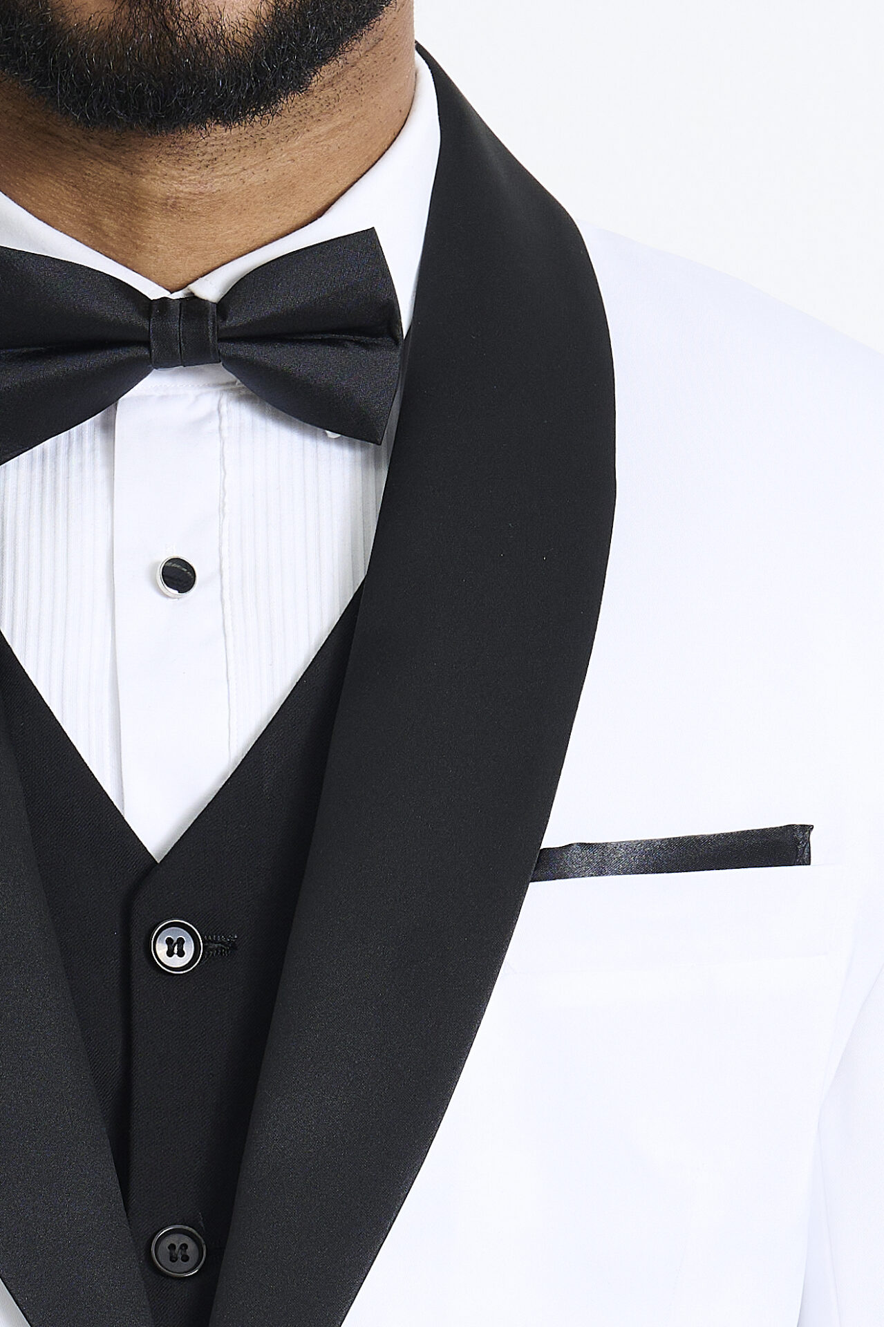 White Tuxedo with Black Lapels